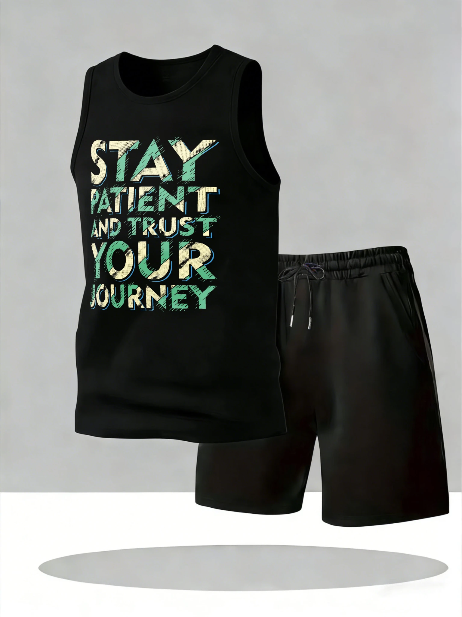 

Men's Tank Top Sets 2026 Summer Quick drying seaside beach Breathable sweat suit men's Tracksuit set sports crewneck oversize