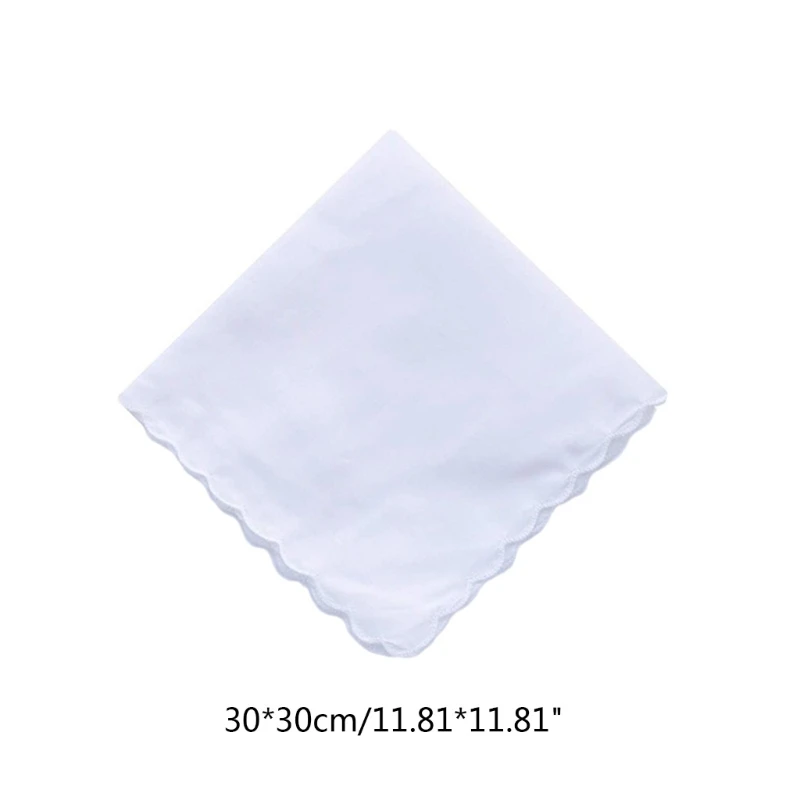 30x30cm Men Women Cotton Handkerchiefs Solid White Hankies Pocket Square Towel Diy Painting Handkerchiefs for Woman