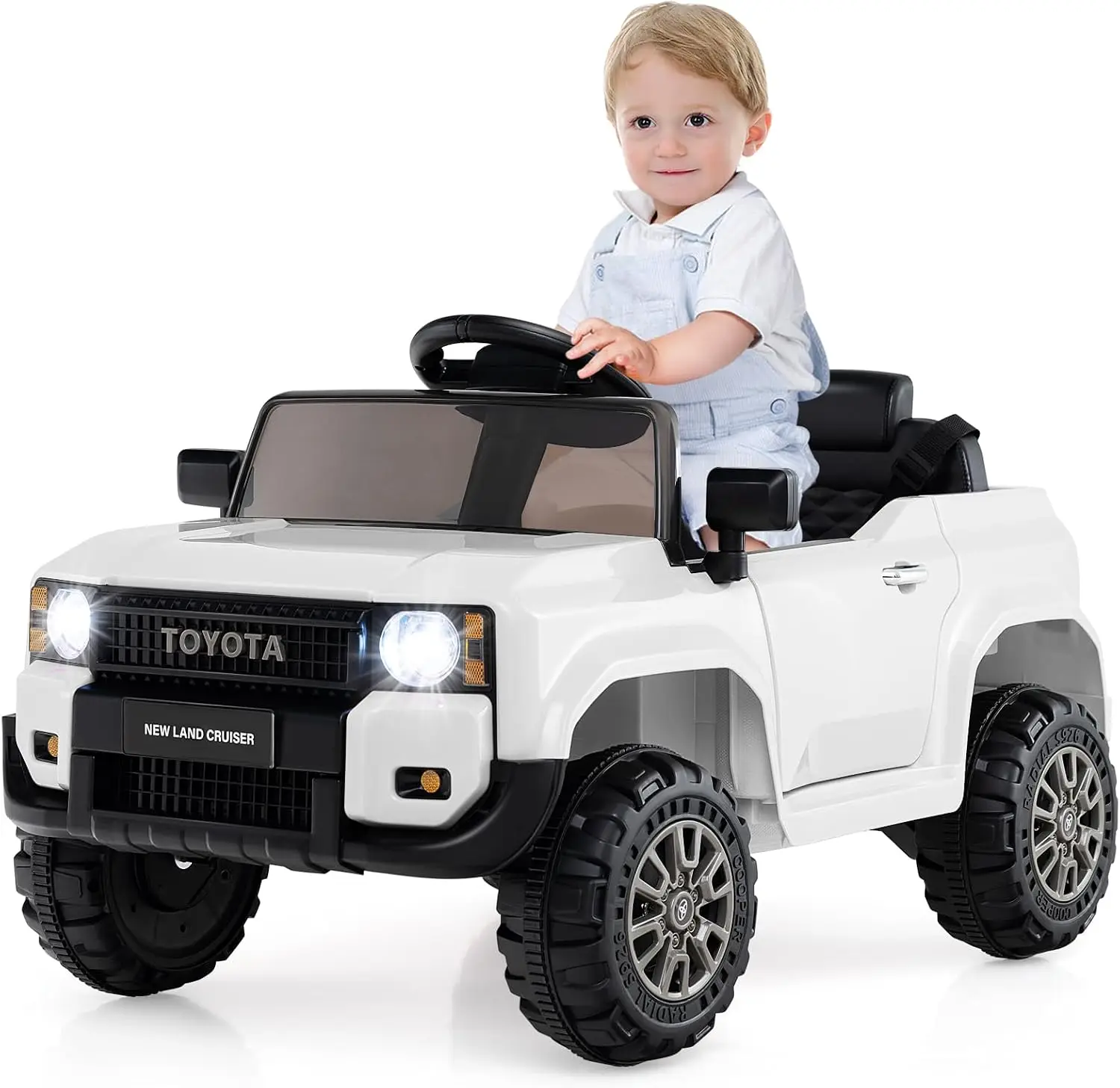 Licensed Toyota LC250 Ride on Car by , 12V Kids Electric Vehicle with Remote Control, Toddlers Battery Powered Toy Gift with 2 S
