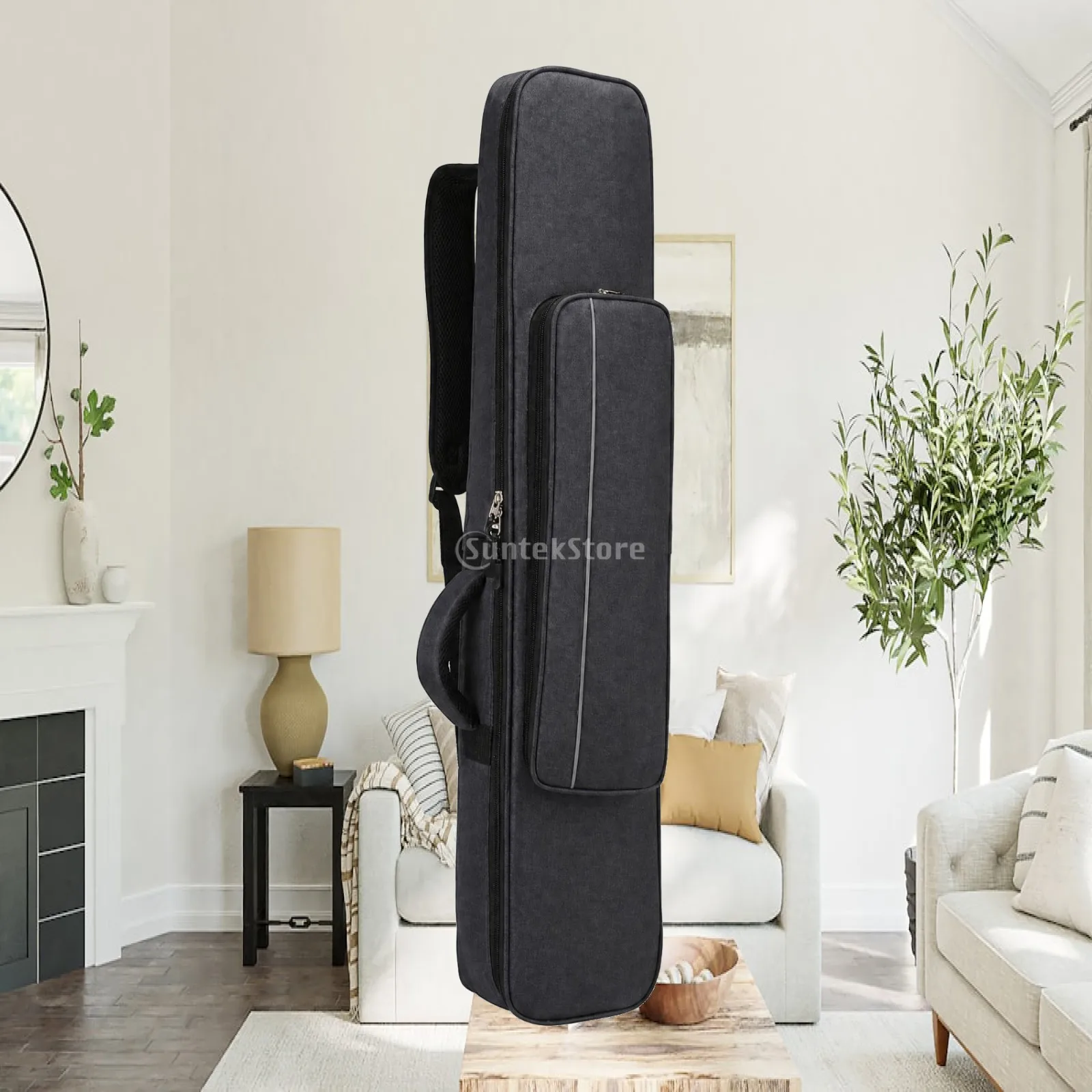 Padded Erhu Storage Case Oxford Cloth Zippered Bag for String Instrument Protection and Transport