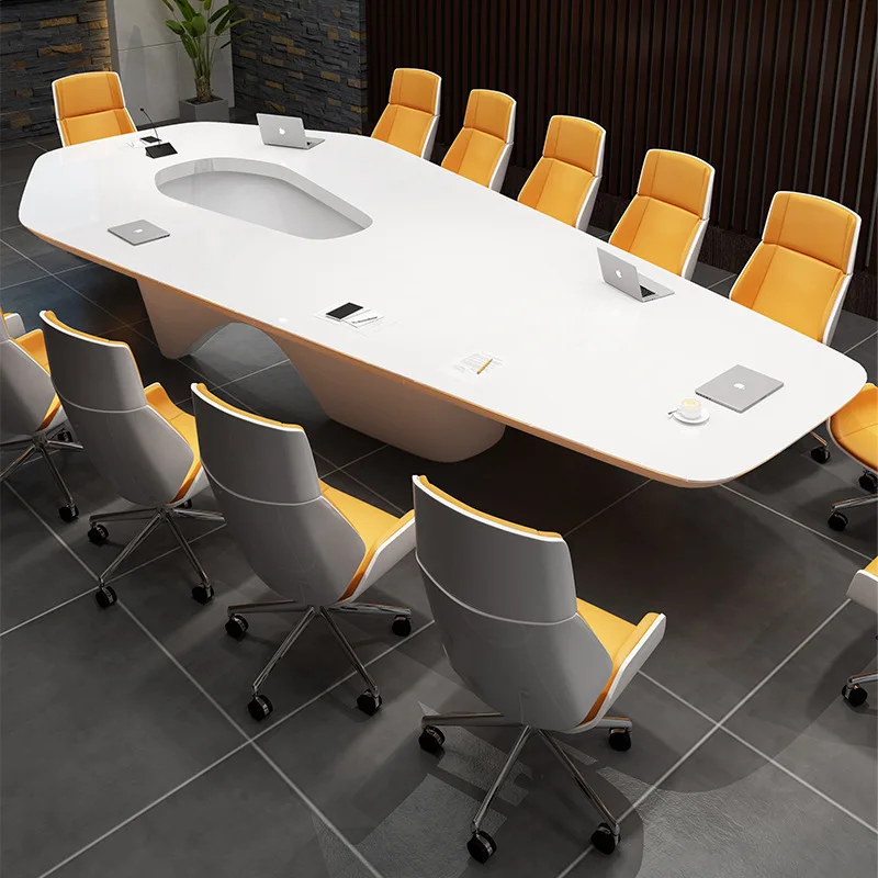 Großer langer Tisch, modisch und einfach, moderne Büromöbel, Schulungsverhandlungstisch- und Stuhlkombination
