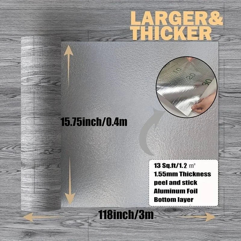1 Rolls,118 Inches X15.75 Inches,thickened 3D Texture,retro Wood Grain Floor Self-adhesive Coating,Peel and Stick Floor Tile