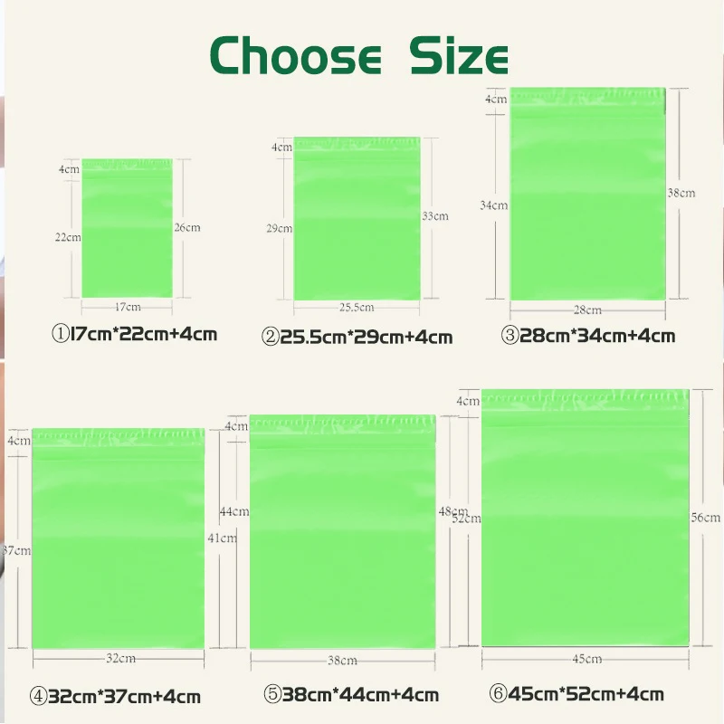 Green Mailing Bags To Pack Products Shipping 25x30cm 100 Poly Mailer Courier Custom packaging Logo Letter Set Envelope Sending