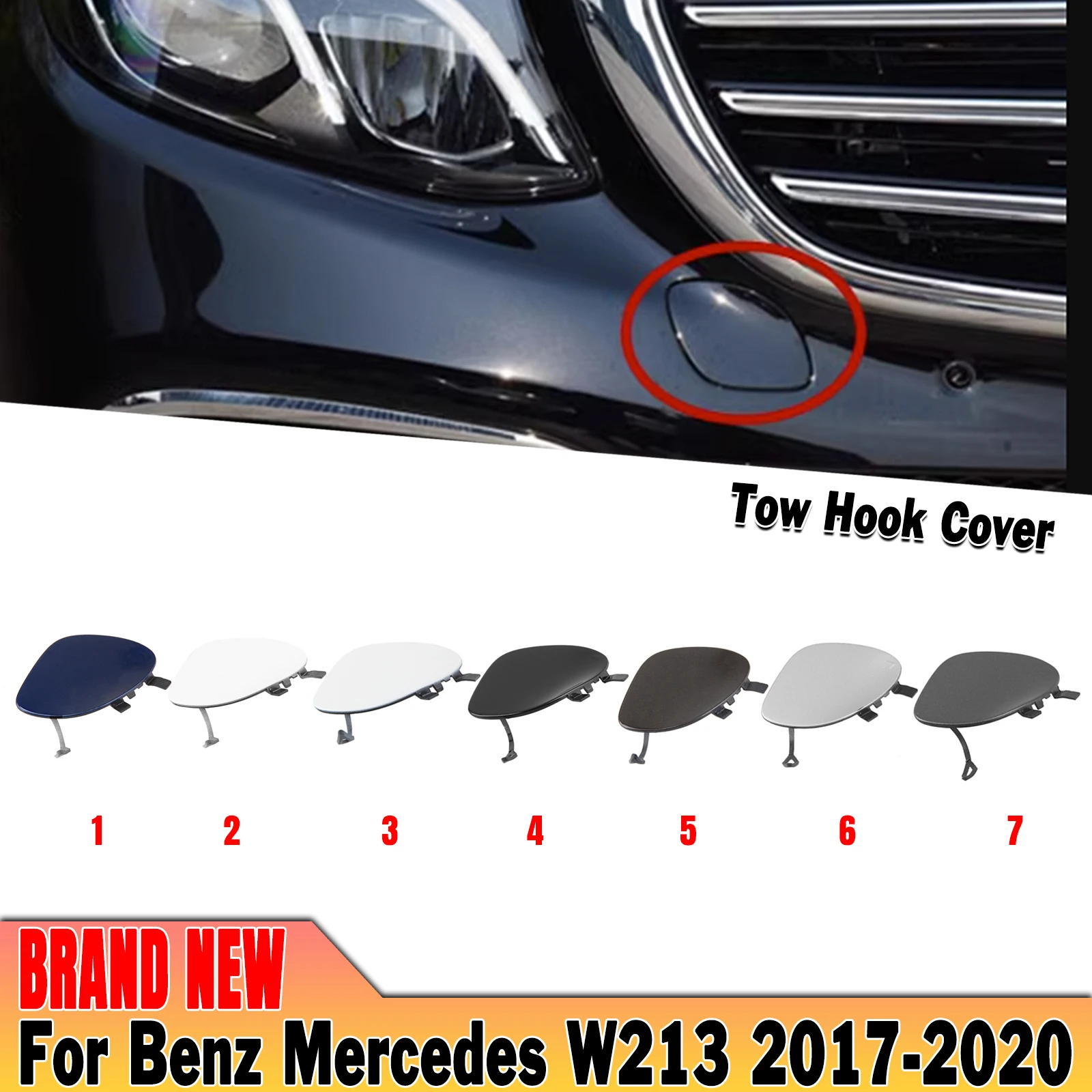 Front Tow Eye Hook Cover Tail Lid Trailer Haul Access Hole Cap Guard Piece For Mercedes Benz E Class W213 S213 2017-2020 Luxury