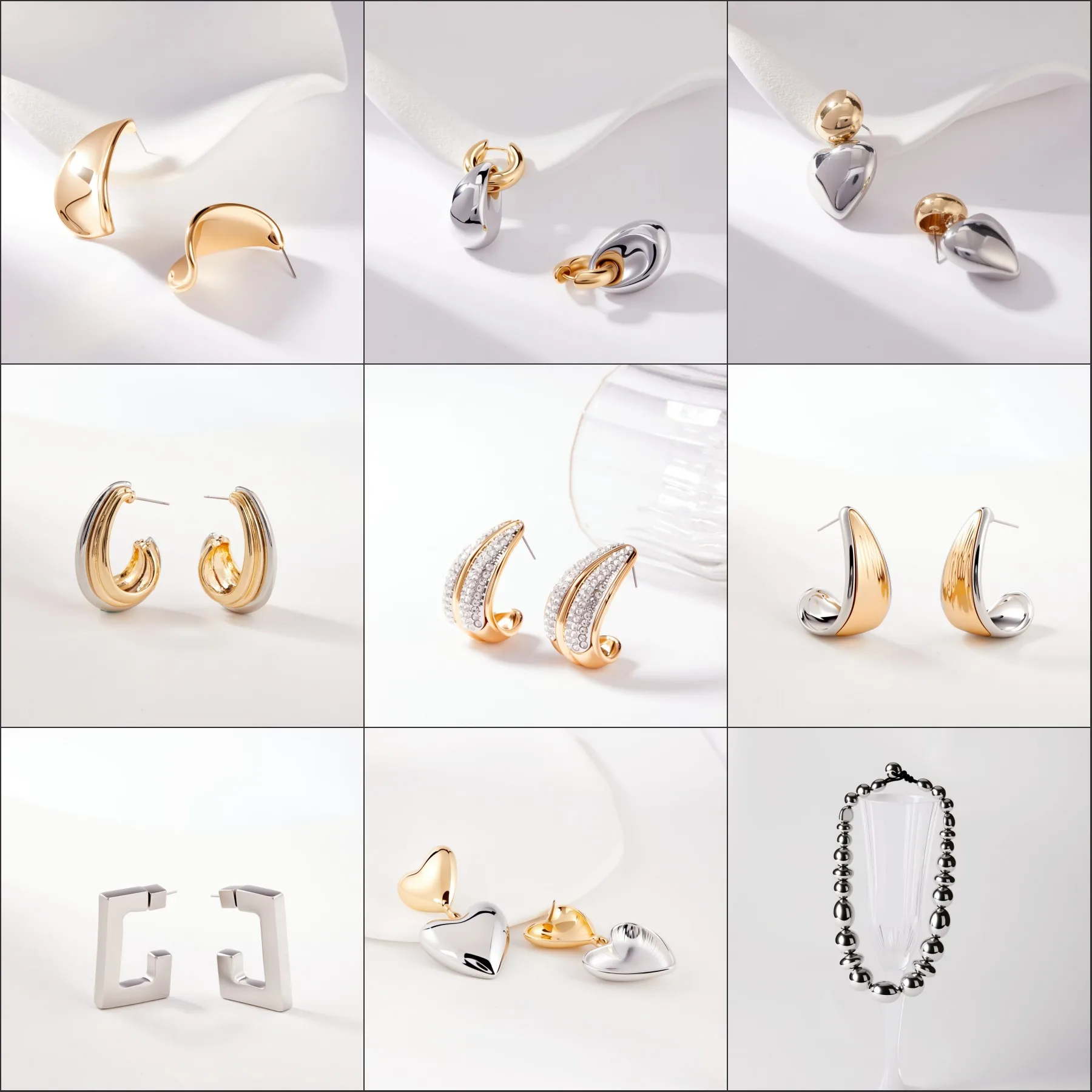 

LESHORE's new minimalist fashion niche designer style women's ear studs Ear Hoops Jewelry gift