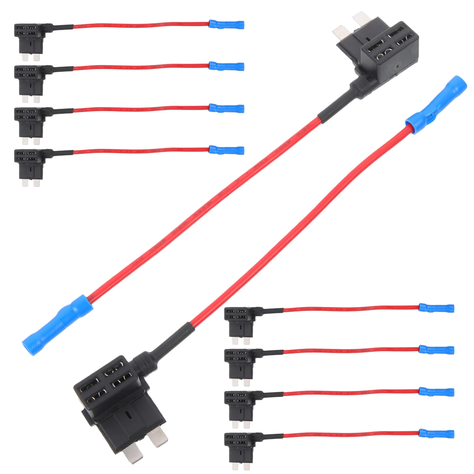 10 Pcs Electric Take-off Point Line Standard Fuse Holder Kit Cars Wire In-Line Abs Circuit Socket Tap