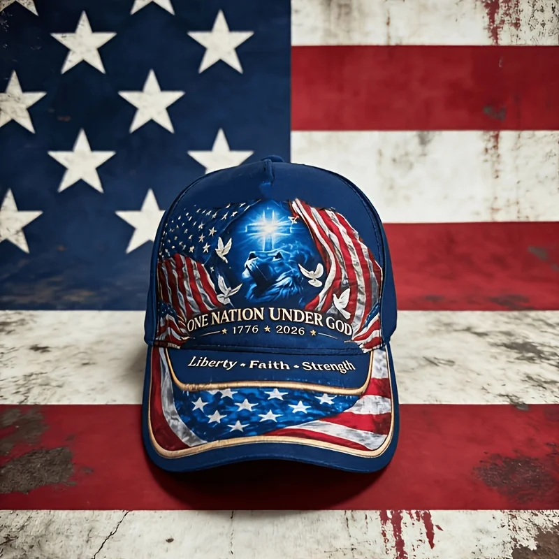 A Patriotic American Baseball Cap Celebrating The 250Th Anniversary of The Founding of The United States from 1776 to 2026, Feat