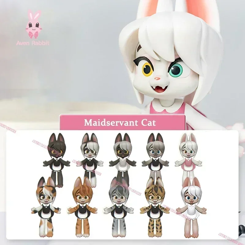 Maidservant Cat Maid Series Blind Box Toys for Girls Figure Action Mystery Box Kawaii Model Birthday Gift