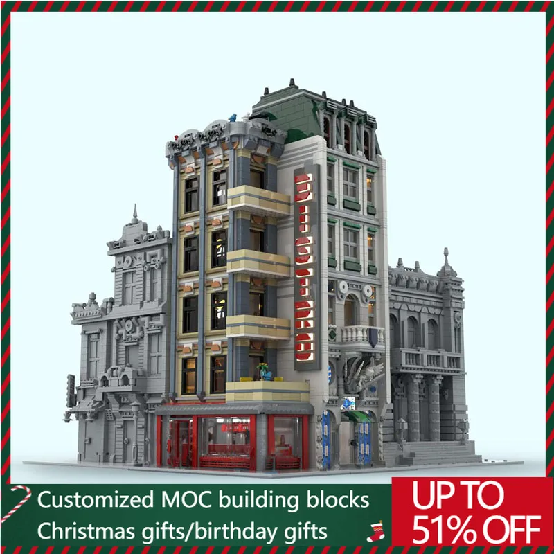 

3984 PCS City An Elegant Bistro Mysterious Building Block Office Series Assembly Model Technology Brick Children Halloween Gifts