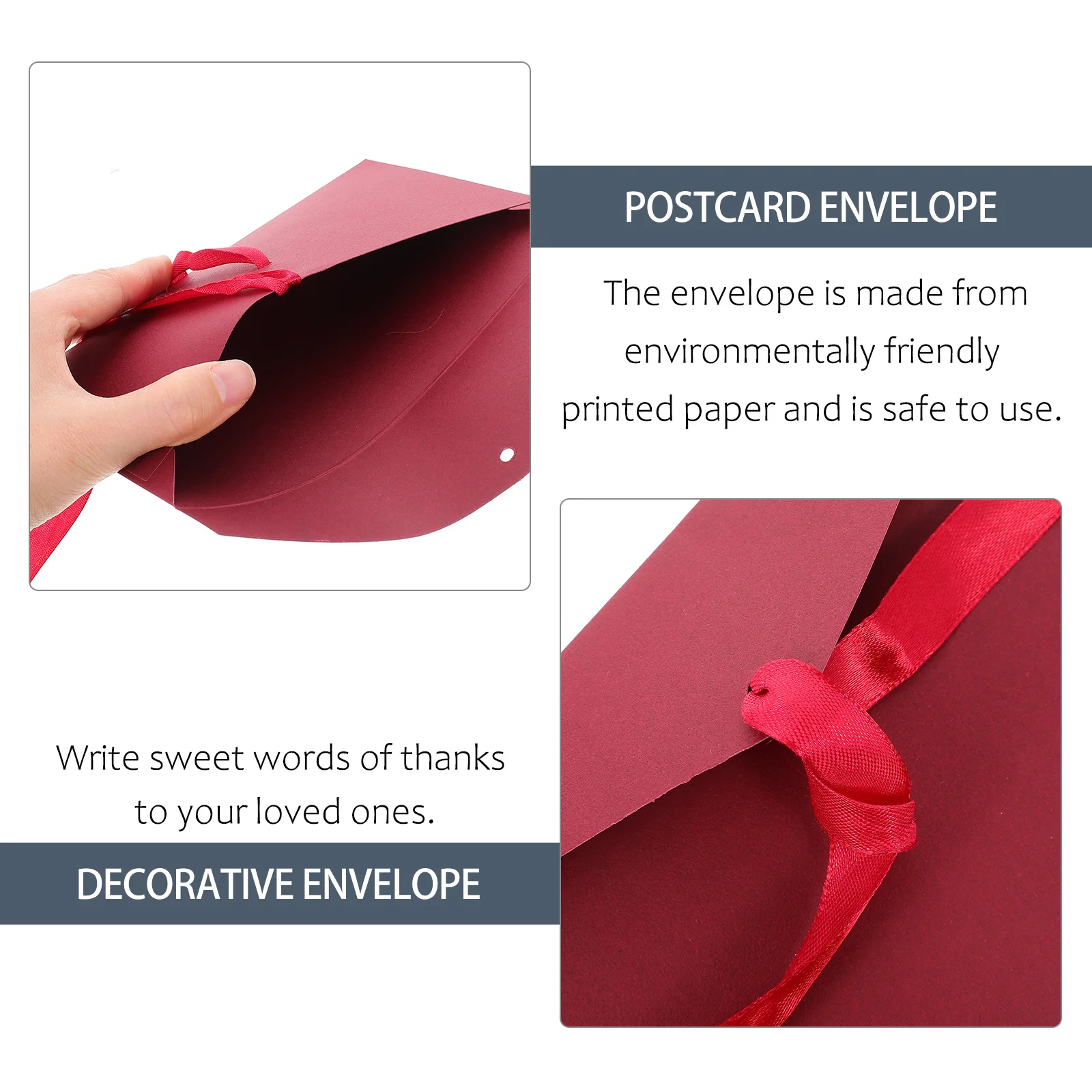 

10Pcs Bow-Knot Envelope Retro Design Thickened for Message Cards Invitations Widely Used Simple Style High-Quality Material
