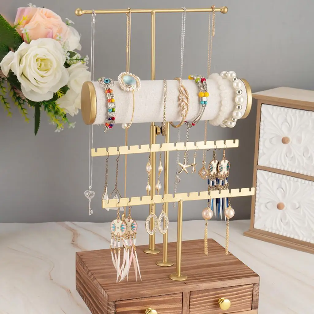 

Jewelry Holder 3-layer Metal Earring Display Stand Free Standing Supplies