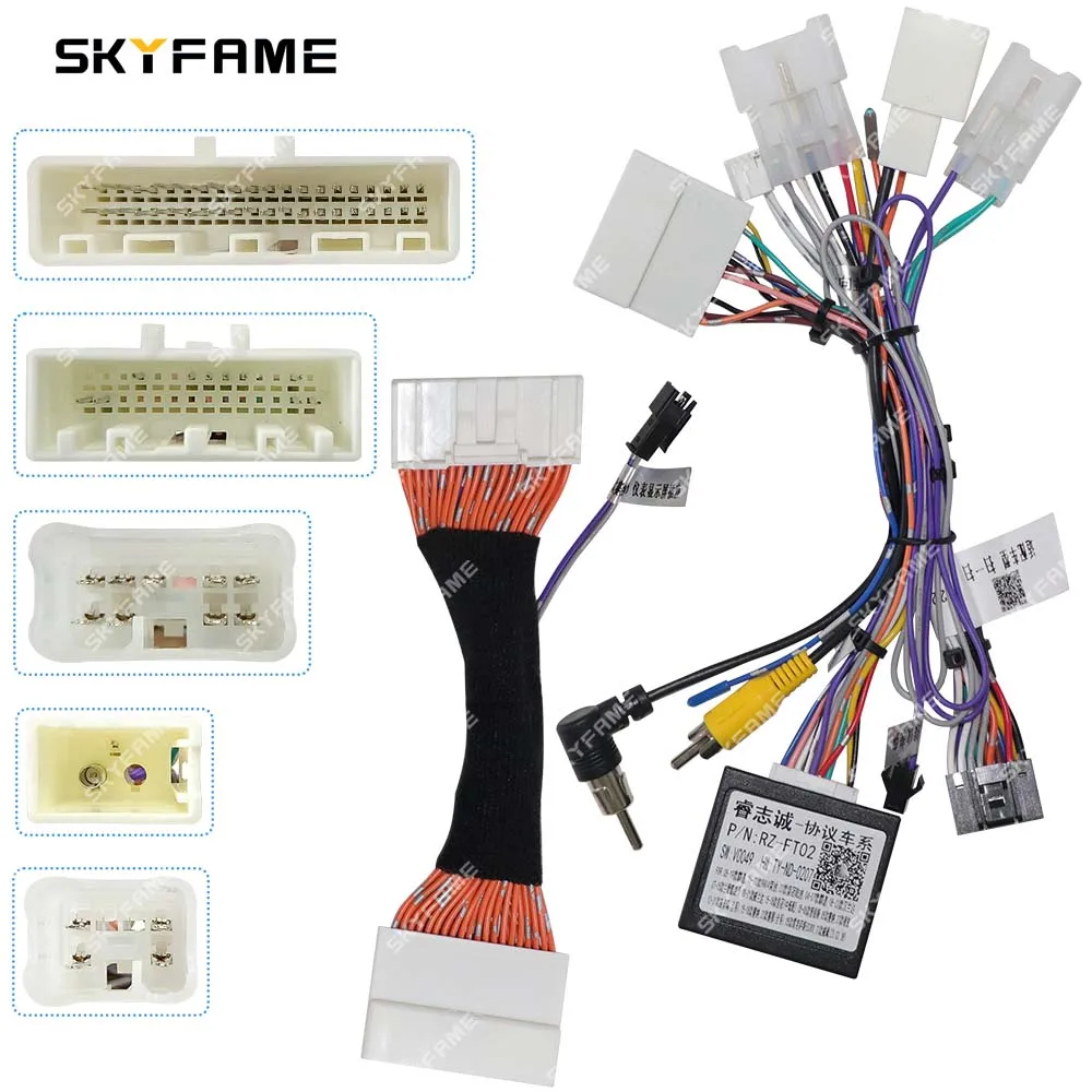 

SKYFAME Car 16pin Wiring Harness Adapter Canbus Box Decoder Android Radio Power Cable For Toyota Sienna Highlander FT-RZ-02