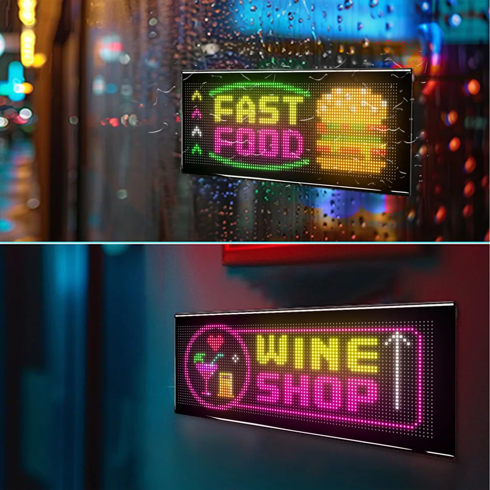 LED-Matrix-Pixel-Panel, scrollende helle Werbung, LED-Schilder, flexibel, USB, 5 V, LED-Autoschild, Bluetooth, App-Steuerung, Autozubehör