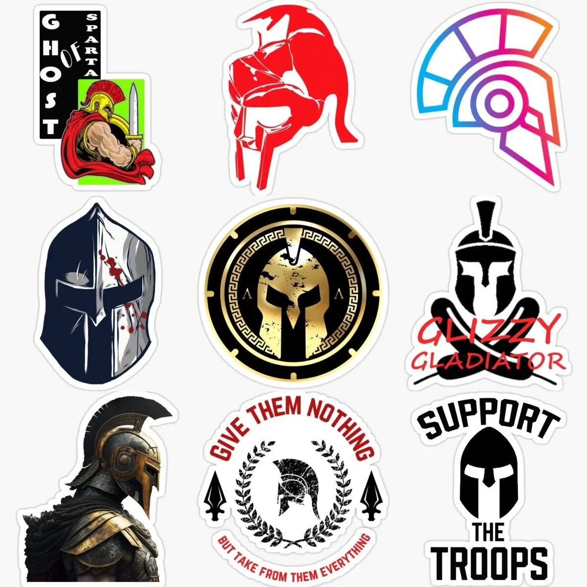 

Spartan Warrior Helmet Creative Stickers Accessories for Decorate Fridge Wall Room Car Suv Table Off-road Window Bicycle