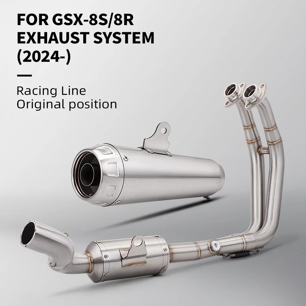 

Full System Front Link Pipe Connect Muffler Slip on Motorcycle Exhaust Escape Racing For GSX-8R GSX-8S 2024-