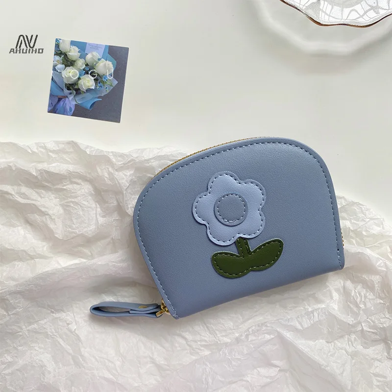 1PC Cartoon Small Flower Card Bag Cute And Compact Zero Wallet Card Clip