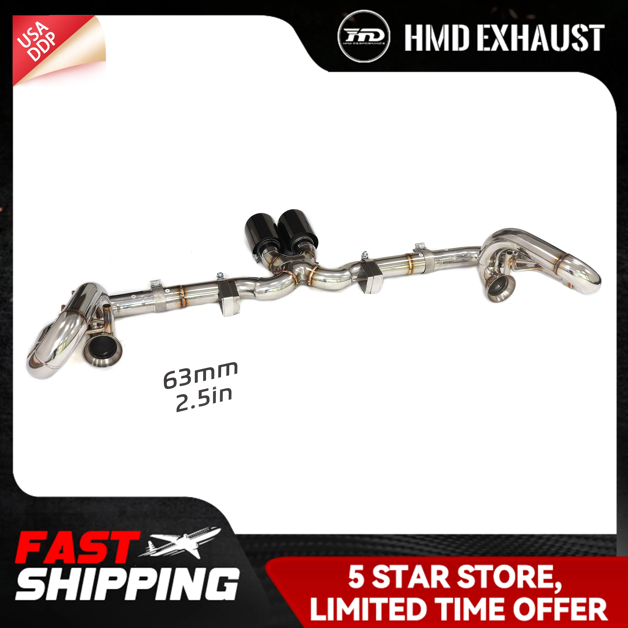 

HMD Catback для Porsche 911 991.1 GT3 Выхлопная система без клапана Неразрушающая установка SS304