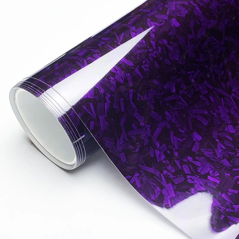 

Ultra Glossy PET Purple Forged Carbon Fiber Vinyl Wrap Film Self Adhesive Car Motorcycle DIY Sticker Decal With Air Release