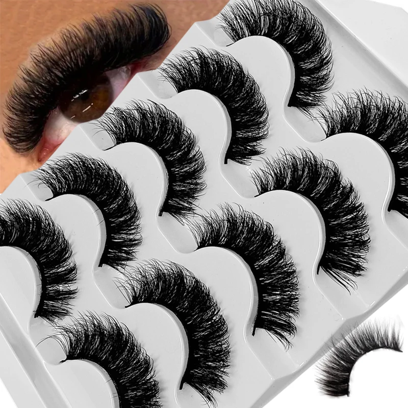 5 par puszyste sztuczne rzęsy 8D rzęsy naturalne długie sztuczne rzęsy dramatyczne pełna roztrzepana objętość sztuczne rzęsy