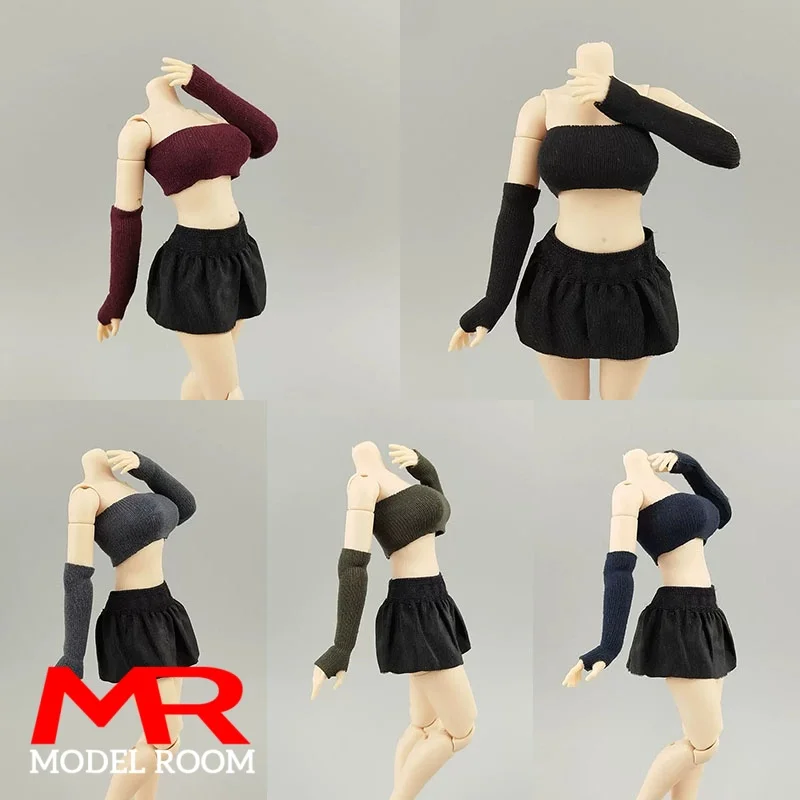 

1/12 Female Tube Top Strapless Top Arm Sleeves Clothes Model Fit 6 inch CFTOYS Soldier Action Figure 1:12 BJD Doll Body