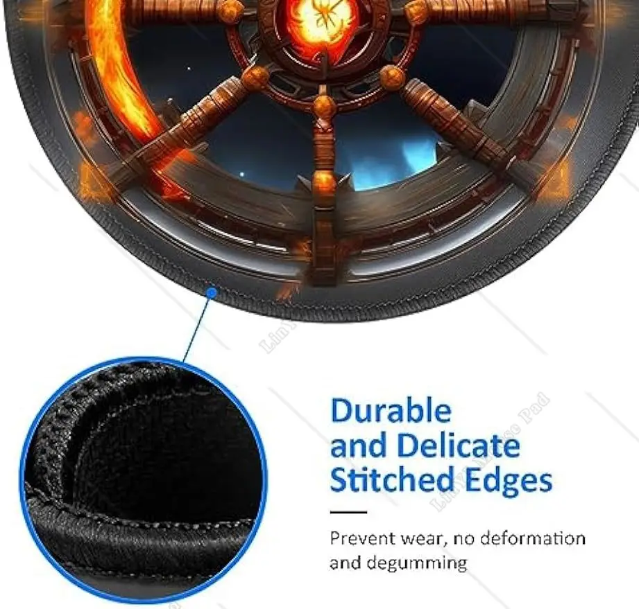 Yin Yang Shield Round Mouse Pad Cute Small Gaming Mouse Pad Non-Slip Rubber Base Sewing Edge Suitable for Office Home 7.9 Inch