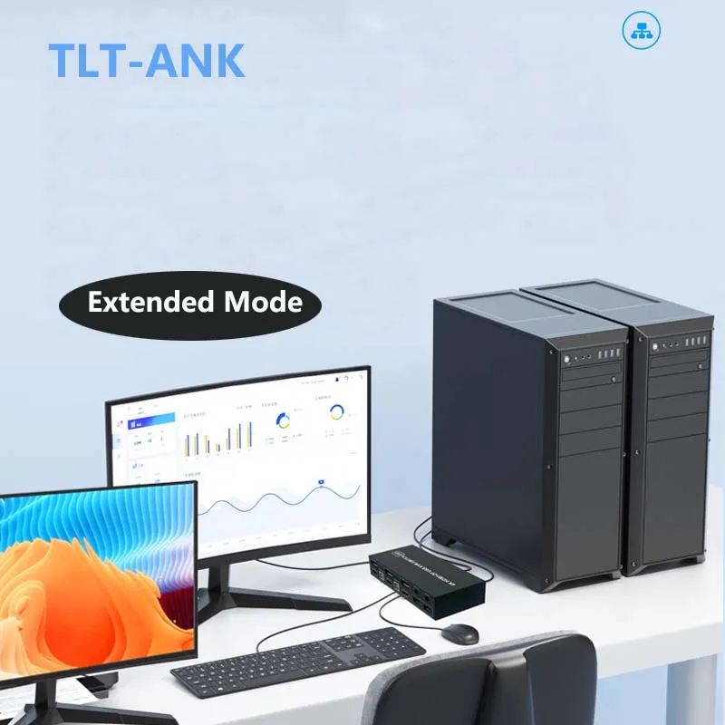 Nieuwe Dual Monitor Displayport Kvm Switch Switcher Toetsenbord Muis Converter Kvm Switcher Hdmi + Dp 2X2
