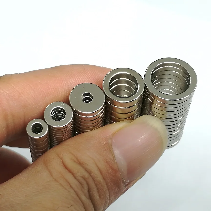 10PCS/LOT N35 Ring NdFeB Magnet 6*3 8*1.5 12*2 14*2 15*2 Strong Standard Round Rare Earth Permanent Neodymium With Hole 3-11