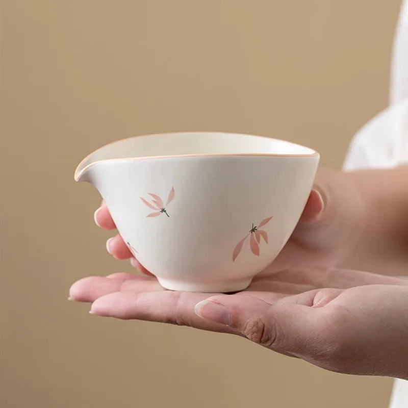 

Chinese Vintage Ceramic Fair Cup Tea Infuser Handmade Orchid Teacup Travel Personal Teaware Household Tea Set Accessories