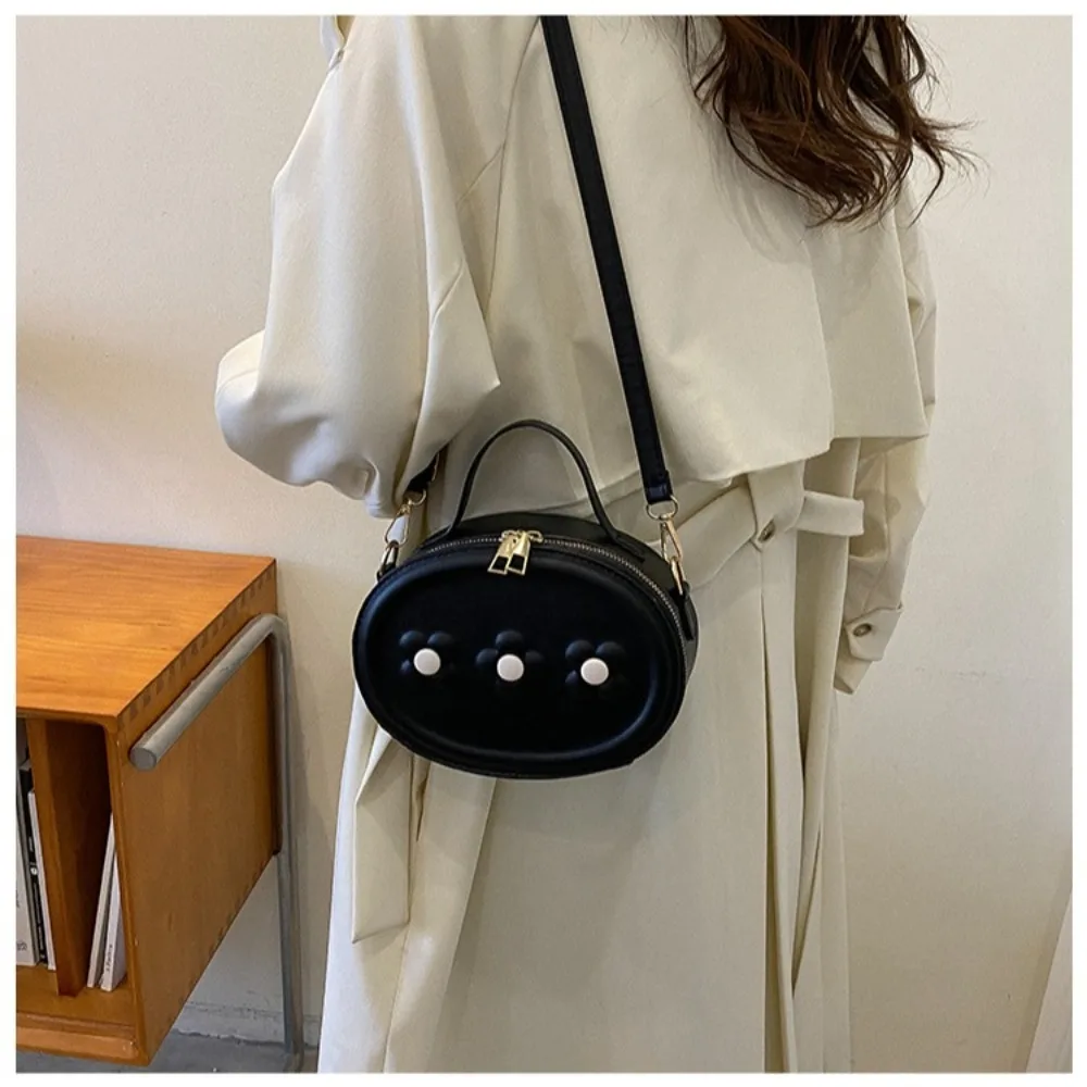 

Floral Print Round Shoulder Bag New Simplicity High-quality Crossbody Bag Adjustable Shoulder Straps PU Leather Handbag Women