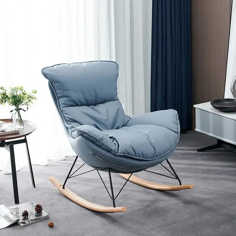 Nordic style rocking chair technology cloth sled lounge chair living room lazy person single sofa snail chair