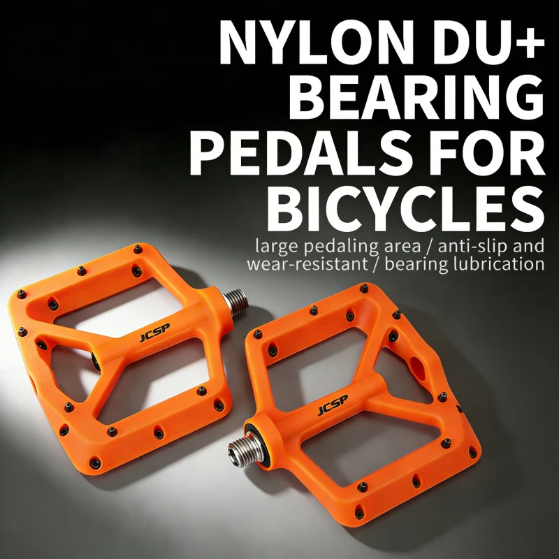 

1DU and 1Bear Mountain Bike Pedals Durable Colorful Anti-slip Nylon Bicycle Footrests MTB Road Cycling Pedal Accessories