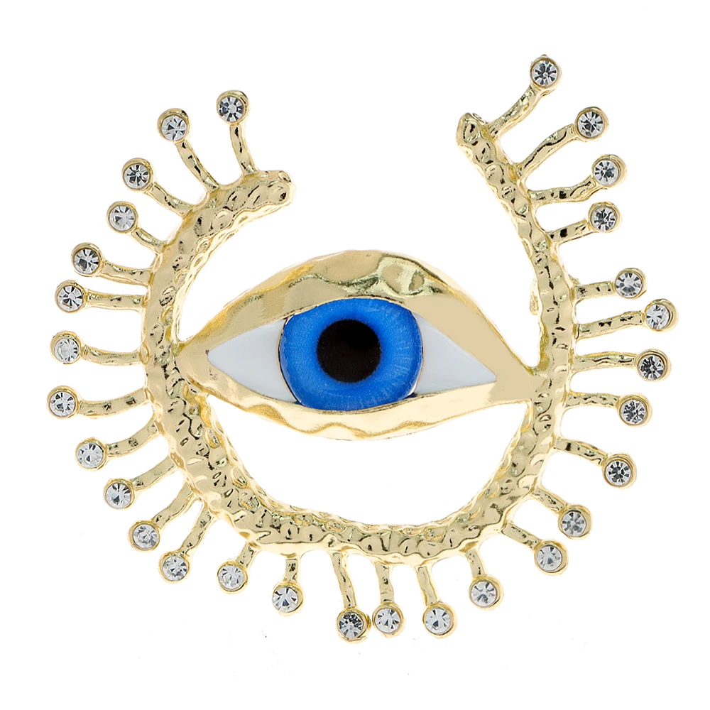 CINDY XIANG Beautiful Eye Brooches For Women Large Fashion Gold Color Jewelry New Design Coat Pin High Quality