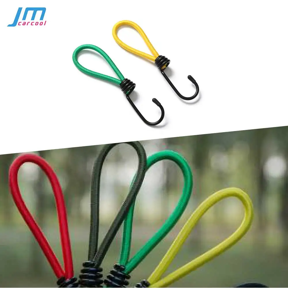 

Yellow Green Elastic Rope Buckle Strap with Hooks Rubber Tension Rope for Camping Outdoor Tying Down Tarpaulins Cover