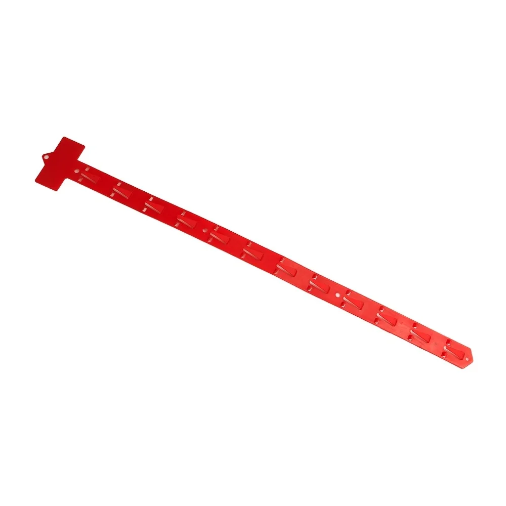 Red Plastic Pp Retail Products Hanging Commodity Display Merchandise Clips Strips 12 Hooks Supermarket Snack Hook Strip