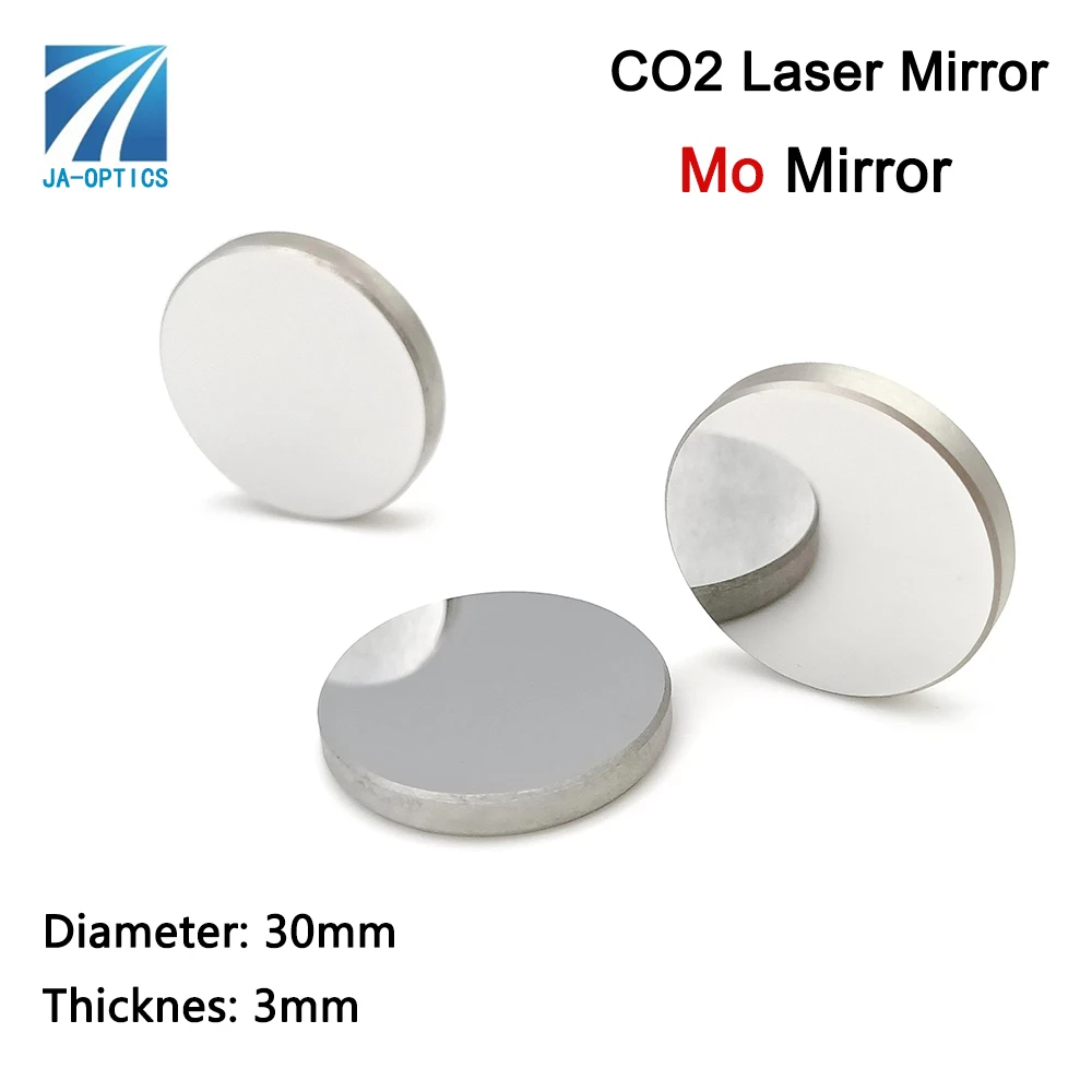 JA-OPICS Mo Reflector Mirror Dia. 30mm THK 3mm CO2 Laser Molybdenum Reflective Mirror for CO2 Laser Engraving Cutting Machine