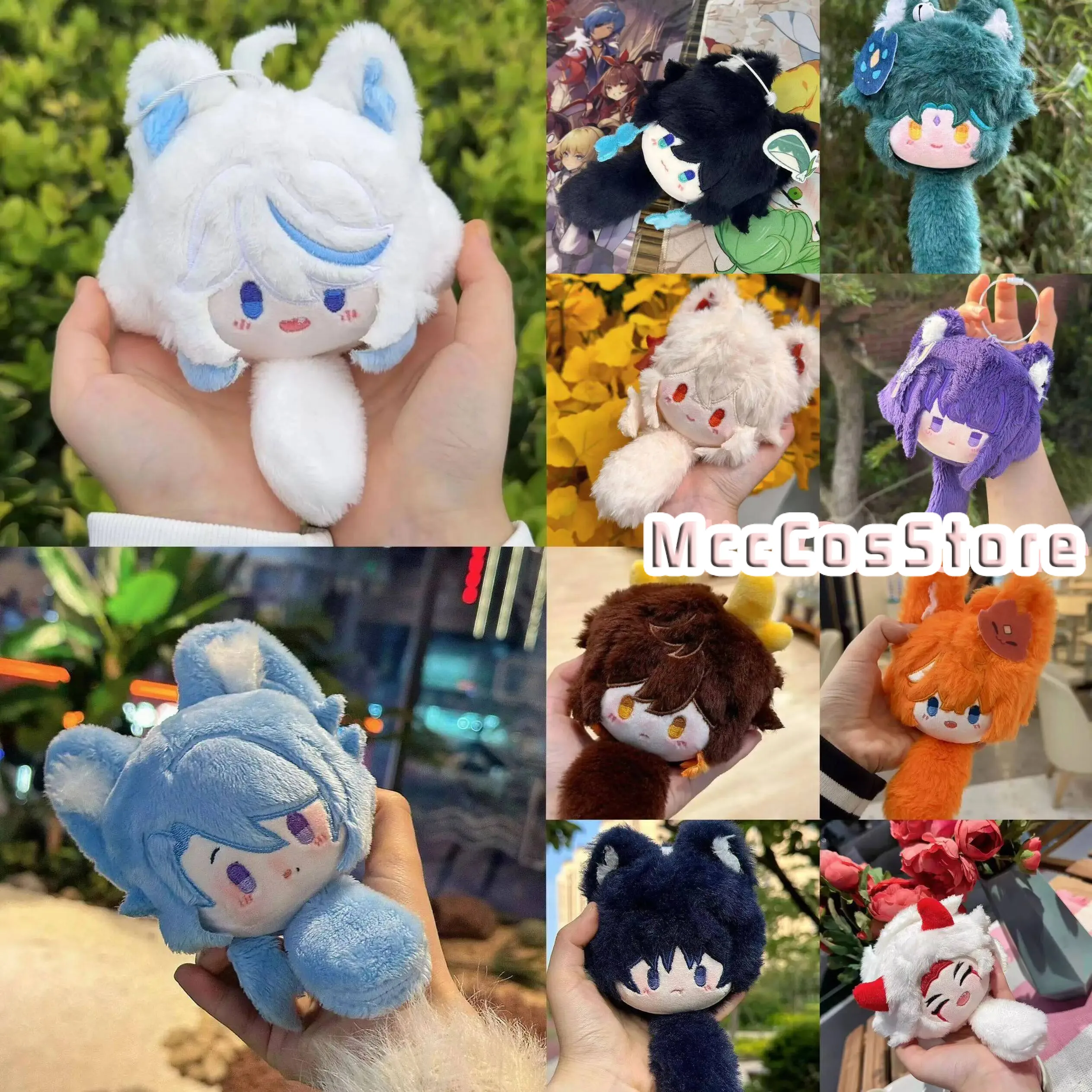 

Game Genshin Impact Furina Xiao Zhongli Kawaii Plush Acg Doll With Tail Backpack Pendant Decor Squeaky Toys Girl Birthday Gift X