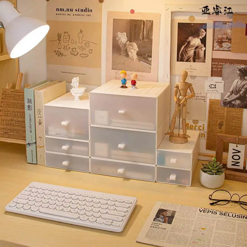 desktop-organizer-box-cosmetic-stationery-multi-layer-storage-cabinet-drawer-style-small-drawer-rectangular-shape-student-dor
