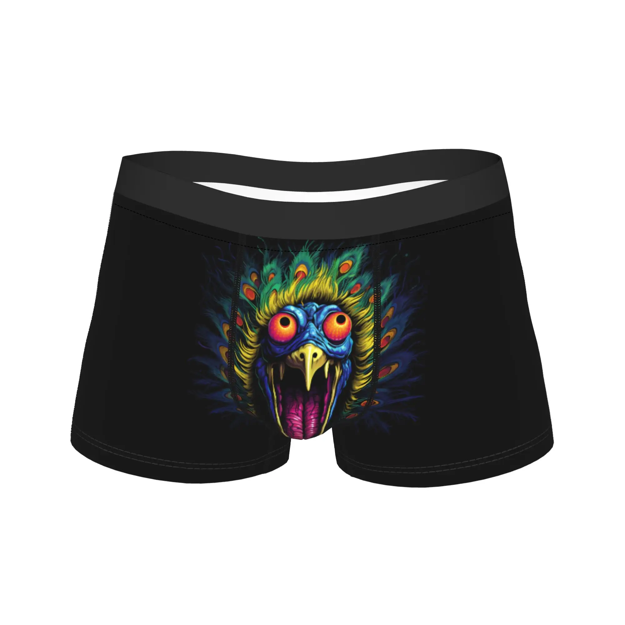 

Peacock Big Mouth beauty feather Trunk 3D Pouch Underwear Trenky Custom Boxer Brief Comfortable Men's Panties Big Size 2XL