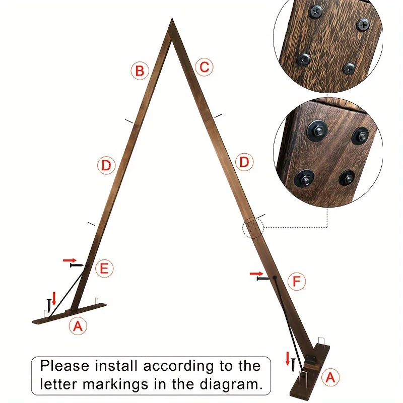 Набор деревянных свадебных архивов, высокие треугольные Свадебные архлы футов (с опорными стержнями), с натуральным деревом, для сада, свадебной вечеринки