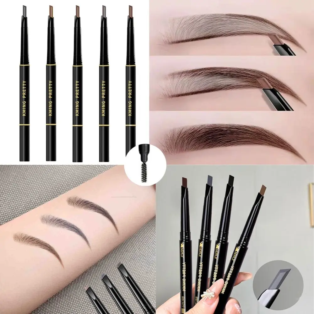 New Double Head Eyebrow Pencil With Brush Automatic 360 Degree Rotation Eyebrow Powder Waterproof Eyebrow Stick for Women