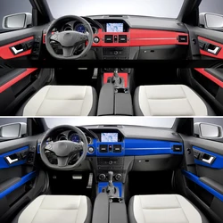 For Mercedes Benz GLK X204 2008-12 Interior Central Control Panel Door Handle Carbon Fiber Sticker Decals Car styling Accessorie