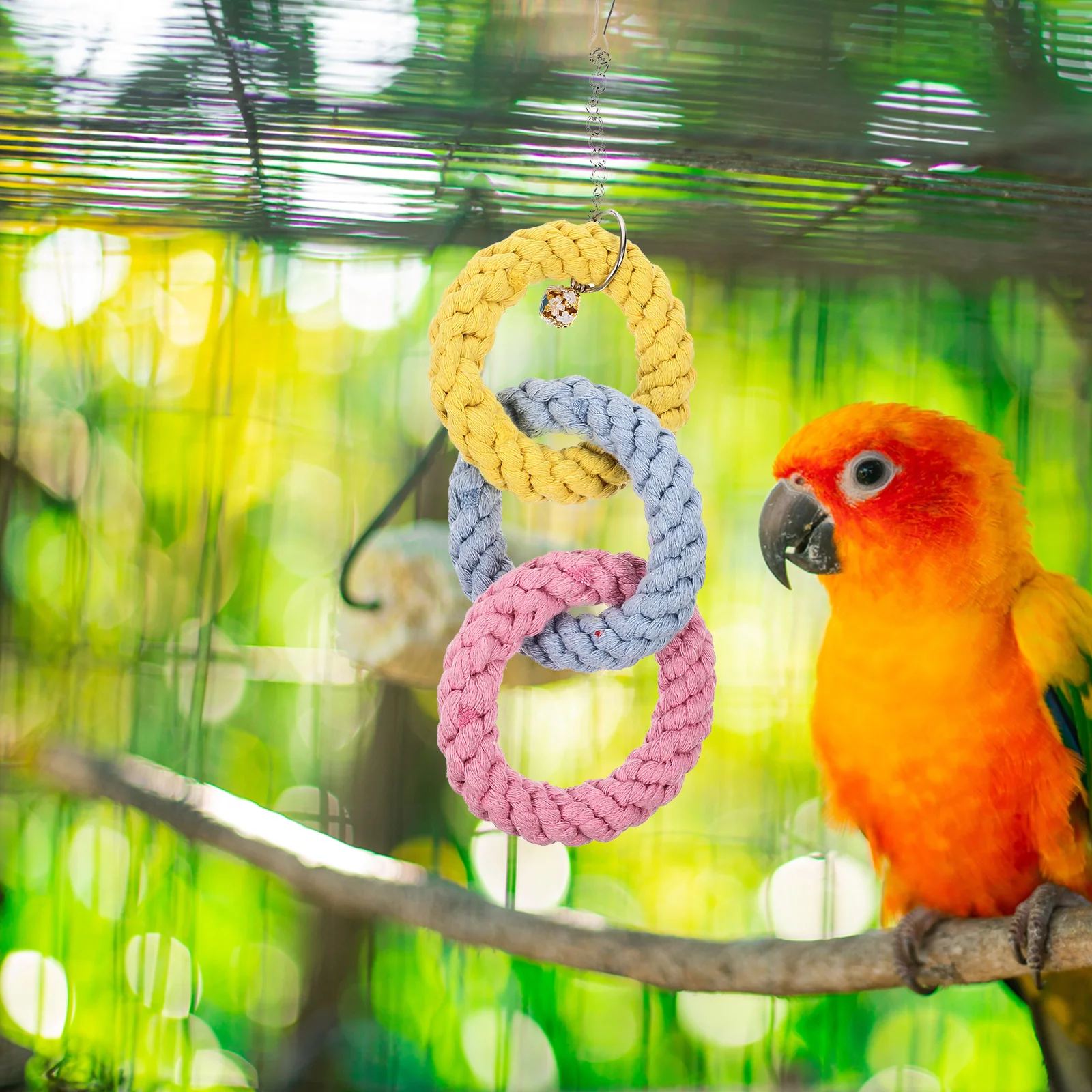

Climbing Ring Pendant Sugar Glider Perches Gliders Cage Ropes Fabric Foraging Vine