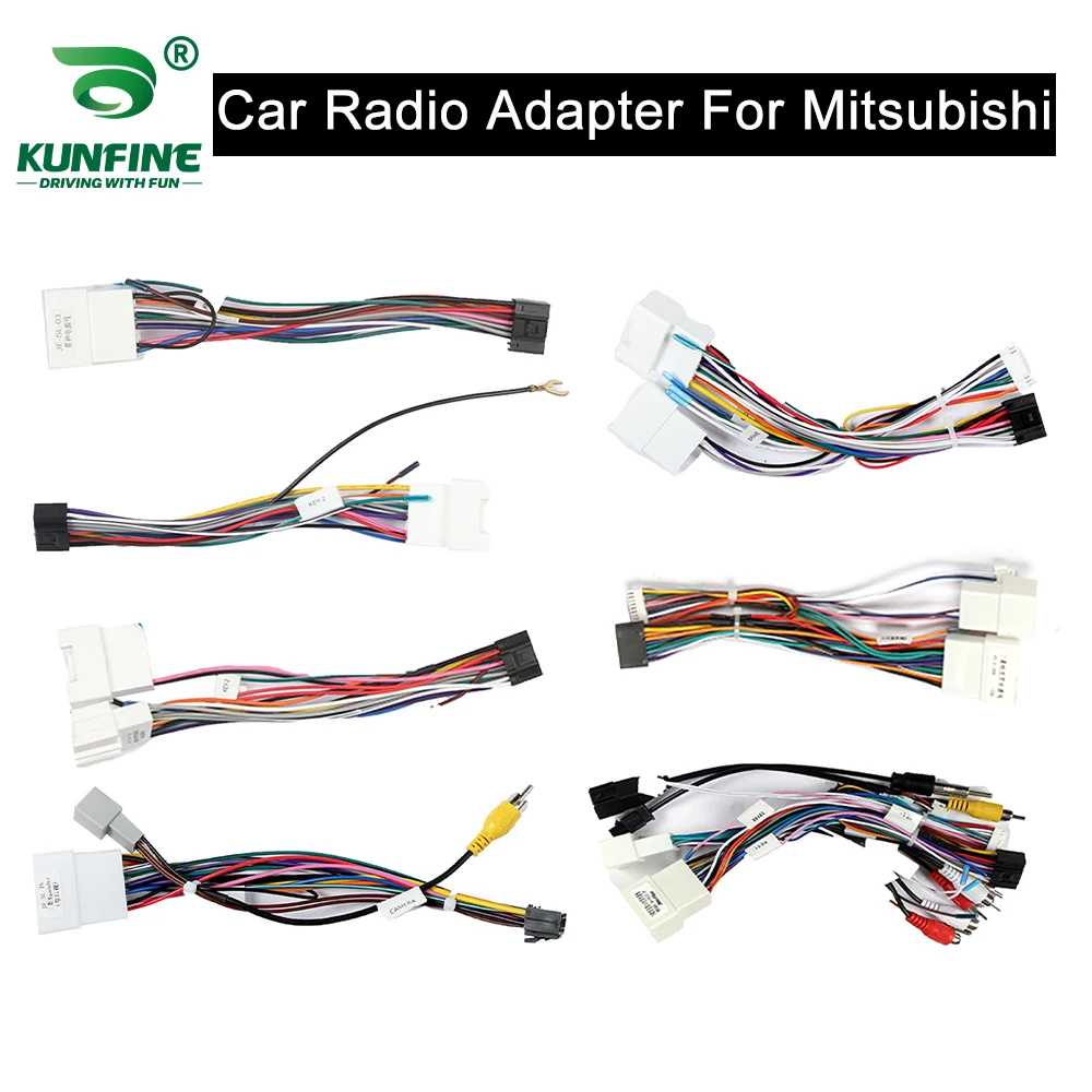 Car Android Player 2Din Stereo Radio Adapter Power Connector MP5 Player Power Cable Accessories For Mitsubishi