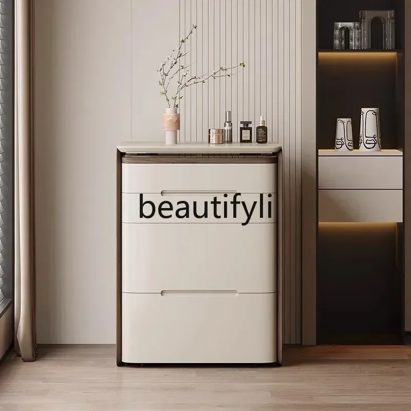 35Mini flip-top integrated dresser bedside table light luxury bedroom 50cm solid wood makeup tableSSS
