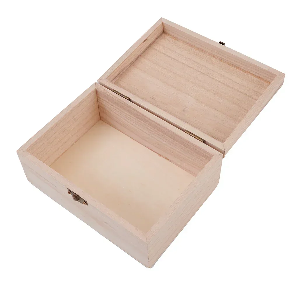 S M L Plain Wooden Jewelry Box Desktop Natural Wood Clamshell Storage Hand Decoration Wooden Box Postcard Storage Box