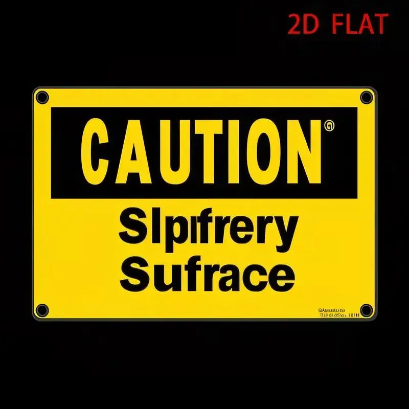 Yellow-Black Caution Slpifrery Sufrace Metal Tin Sign - Iron Safety Warning Wall Art, Industrial Style, Perfect for Warehouses/W