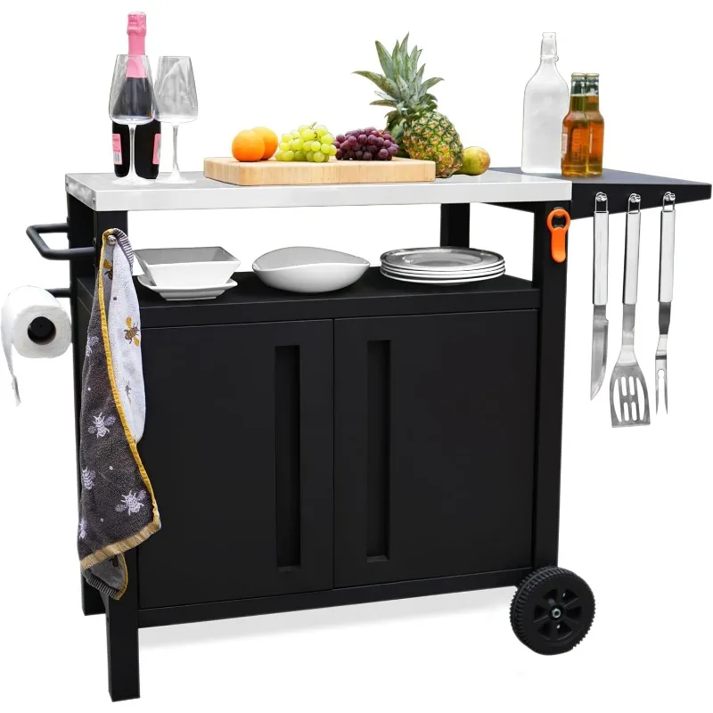 

Storage - Modular BBQ Cart, Bar Patio Kitchen Island Prep Stand Cabinet