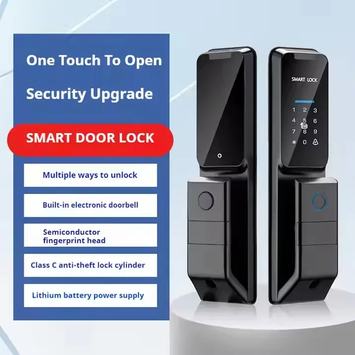 zc02 TUYA Wifi Smart Door Lock for Aluminum Door Fingerprint & Keypad Multiple Password Code Unlocking Smart Home Access