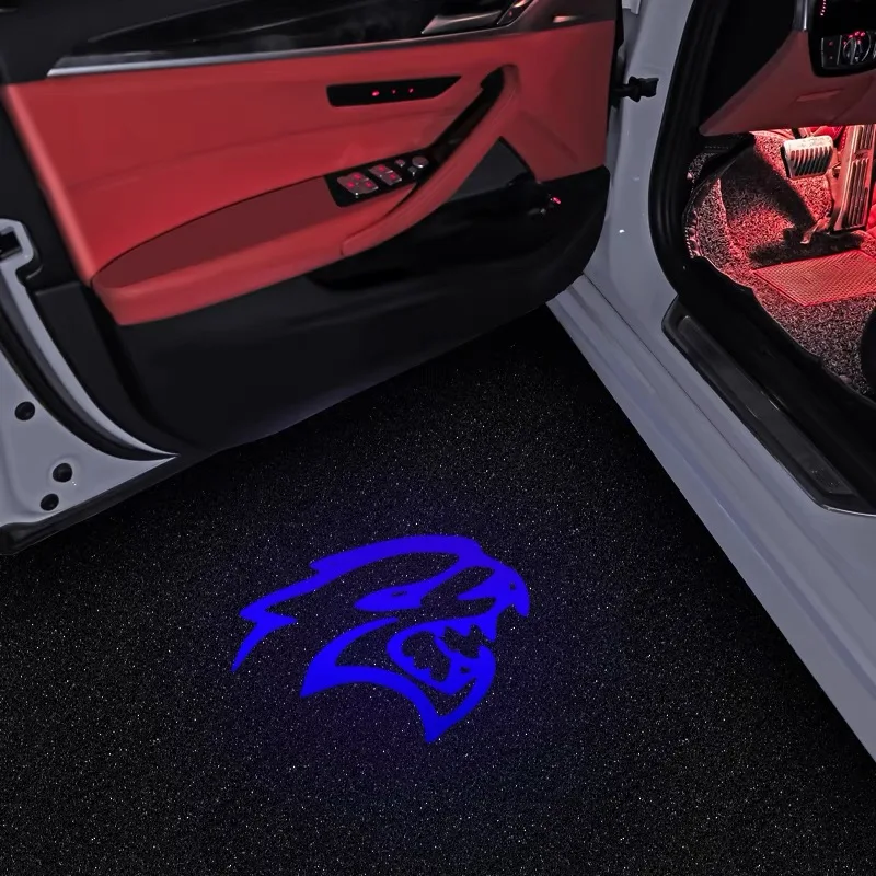 2PCS For Dodge Challenger 2008-2019 SRT Demon LED Lights Car Door Projector Courtesy Lamp Accessories view 2