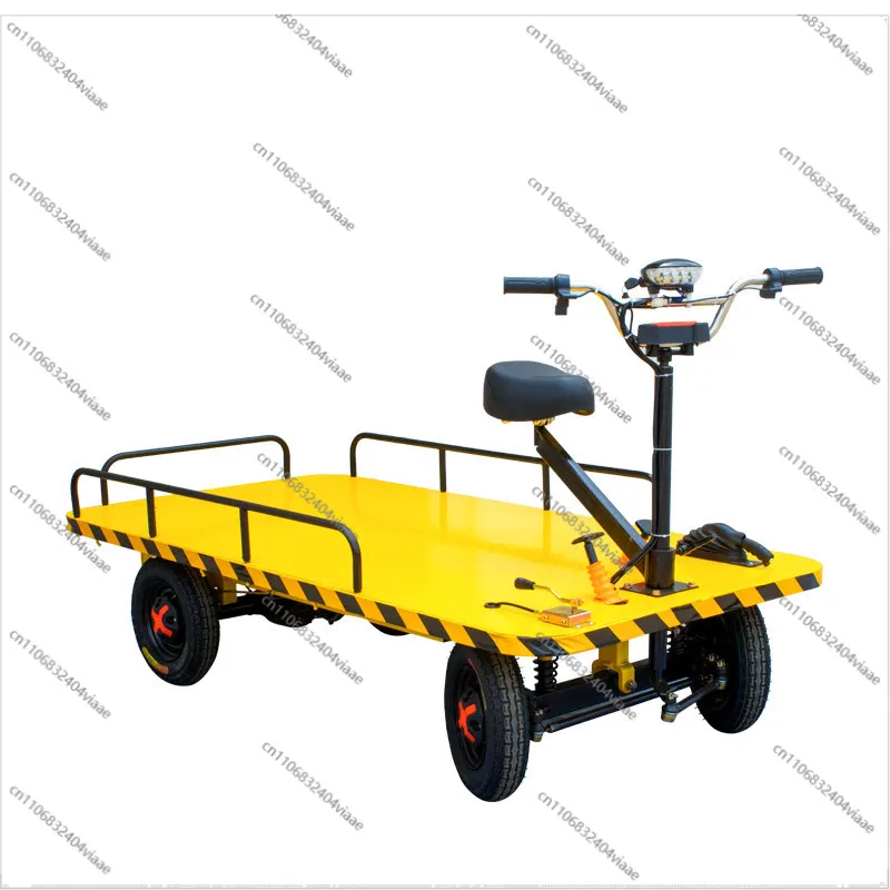 Electric flatbed truck, moving vehicle, four-wheeled trolley, reverse transport vehicle, heavy pulling of goods, warehouse